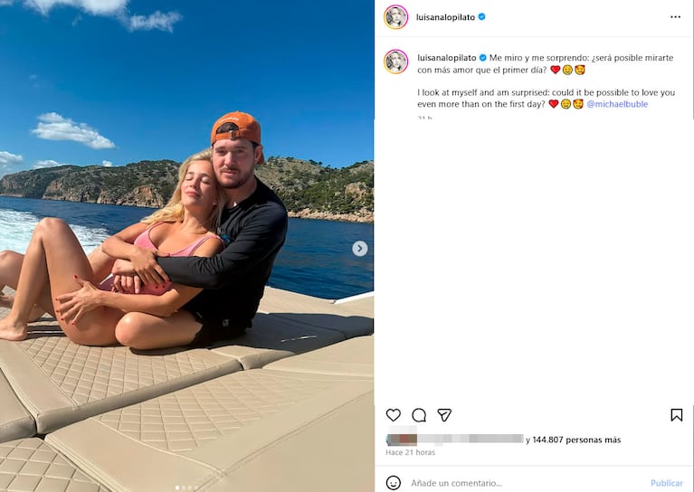 Luisana Lopilato, más enamorada que nunca de Bublé (Foto: Instagram de Luisana Lopilato)