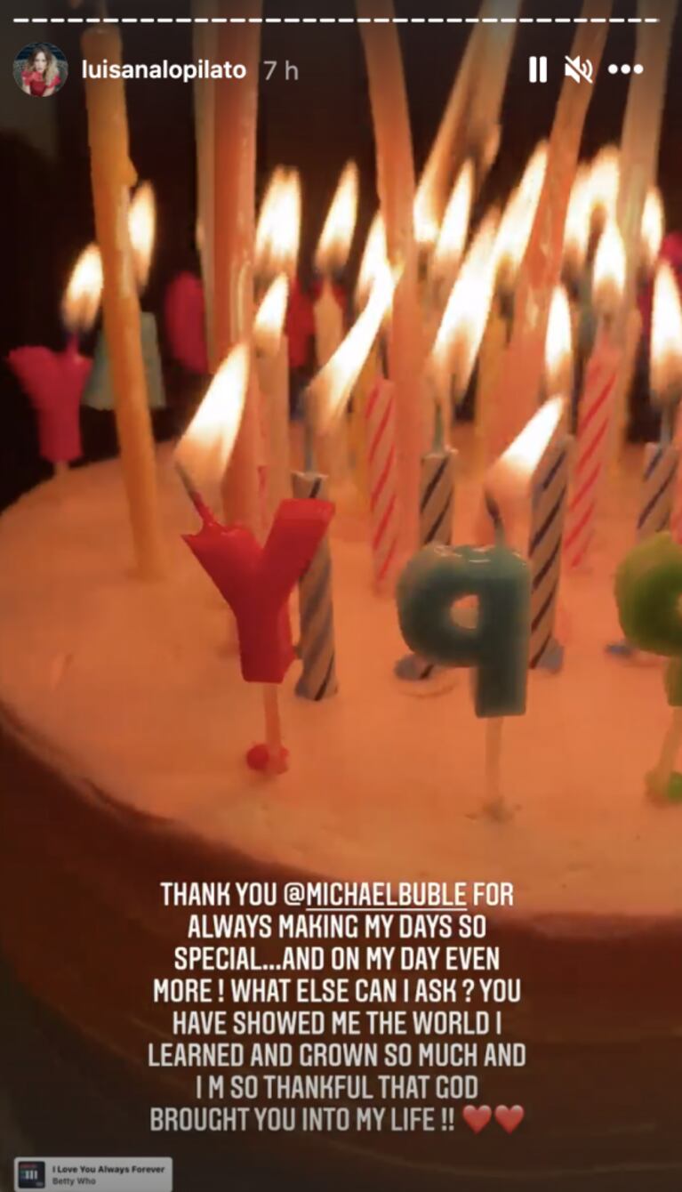 Luisana Lopilato mostró la intimidad de su feliz festejo de cumple: "Gracias por hacerme sentir tan especial"
