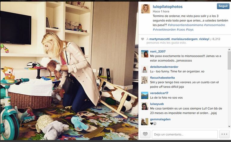 Luisana Lopilato ordena el desastre que le hizo su hijo, Noah Bublé. (Foto: Instagram)