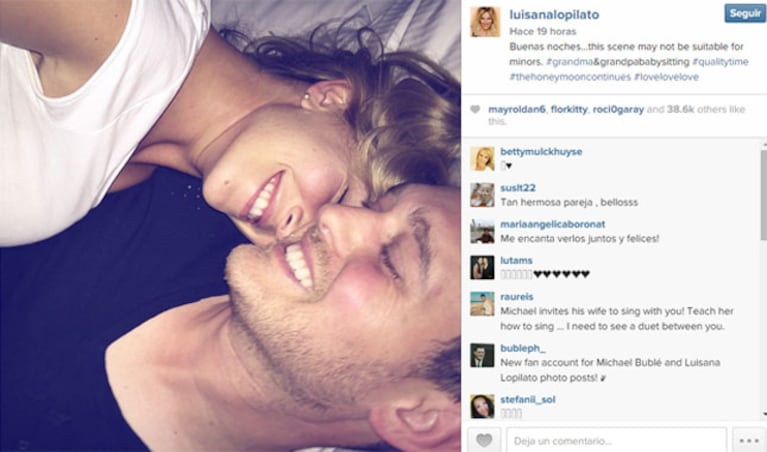 Luisana Lopilato y Michael Bublé, súper enamorados en la Web (Fotos: Instagram). 
