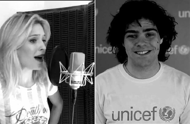 Luisana Lopilato y Peter Lanzani cantaron para celebrar el 25 aniversario de la Convención Internacional de los Derechos del Niño. (Foto: Unicef)