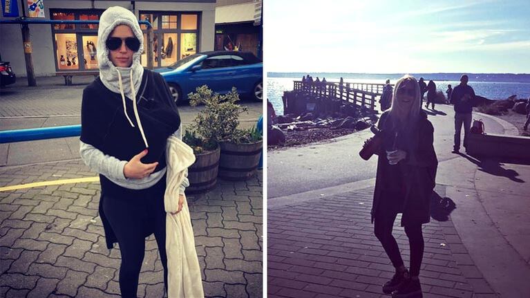 Luisana Lopilato y su singular look maternal en el frío invierno canadiense