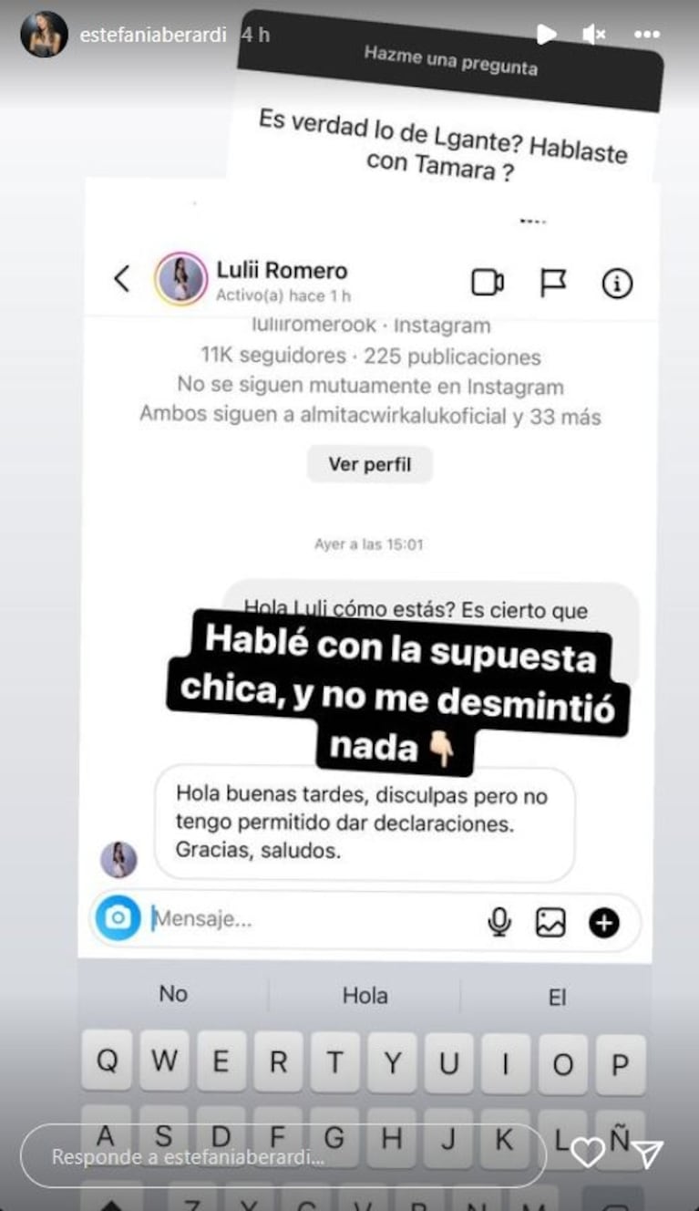 Luli Romero, la supuesta amante de L-Gante, rompió el silencio y sorprendió a todos