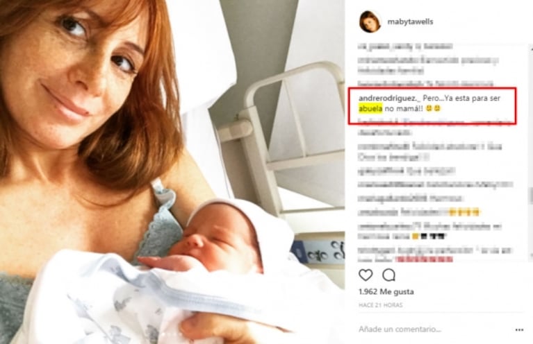 Maby Wells contestó un desubicado comentario tras convertirse en madre a los 47 años: "Sería una abuela súper feliz, pero por ahora me toca ser mamá"