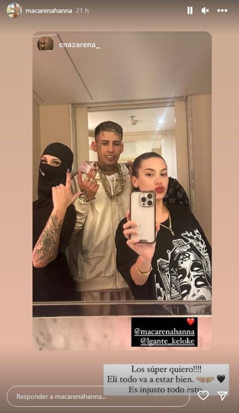 Macarena Hanna Bustamante, la nueva novia de L-Gante, rompió el silencio tras la escandalosa detención