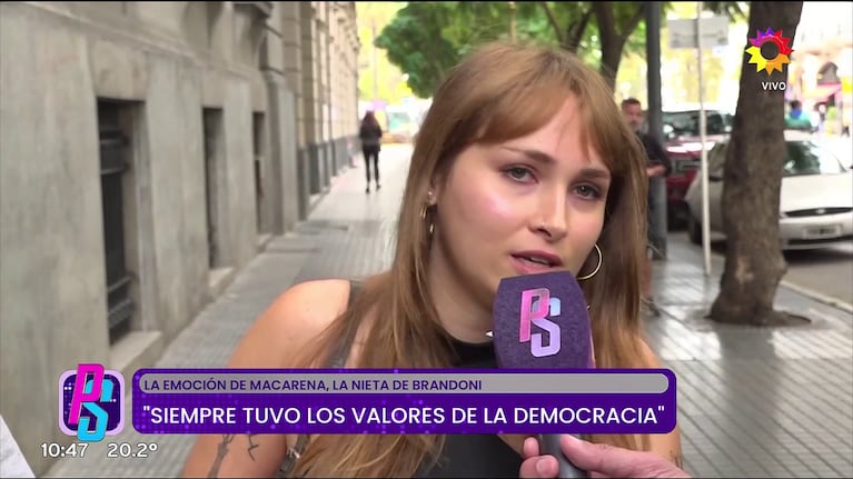 Macarena, nieta de Luis Brandoni, habló con Puro Show tras la muerte de su abuelo (Foto: captura de eltrece).