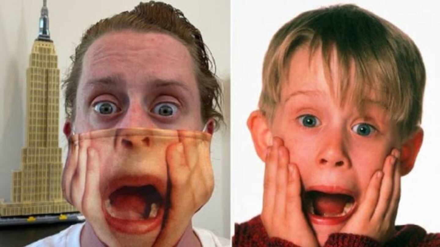 Macaulay Culkin revoluciona las redes con su barbijo de “Mi pobre angelito”