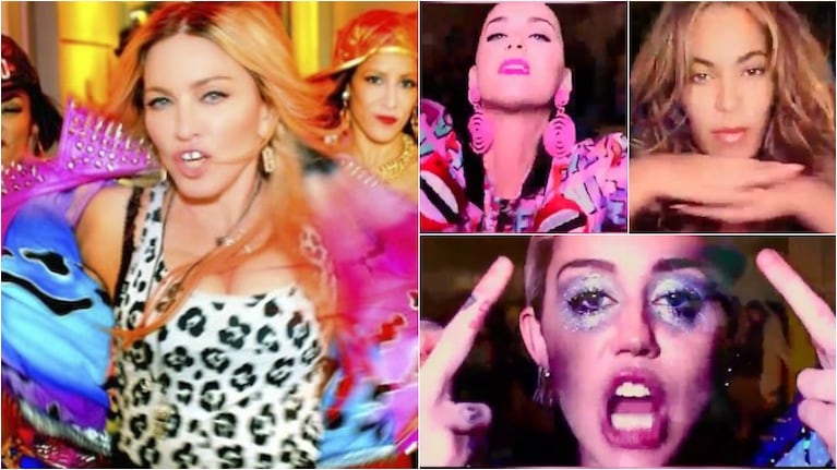 Madonna lanza su multiestelar videoclip con Beyonce, Miley Cyrus y Katy Perry