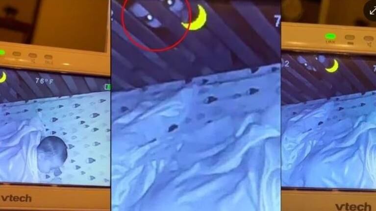 Madre descubre en video a horrible fantasma espiando a su bebé