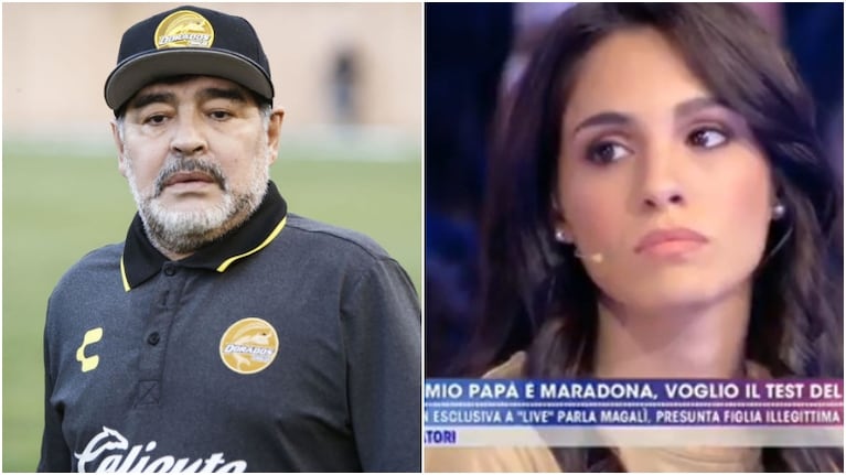 Magalí, la supuesta nueva hija de Maradona, habló por primera vez en televisión (Fotos: Web y Captura)