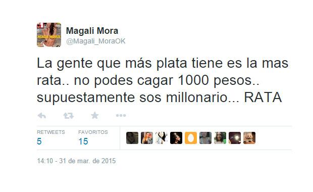 Magalí Mora trató de rata a Ariel Diwan (Foto: Twitter)