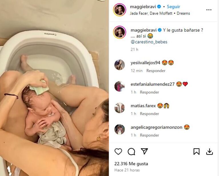 Magui Bravi con su hijo, Galileo, en sus redes sociales.