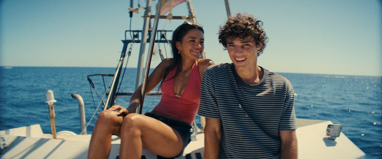 Maia Reficco (Ry) and Fernando Lindez (Julian) in THE LAST SUNRISE Photo Credit: Courtesy of Prime Video © Amazon Content Services LLC