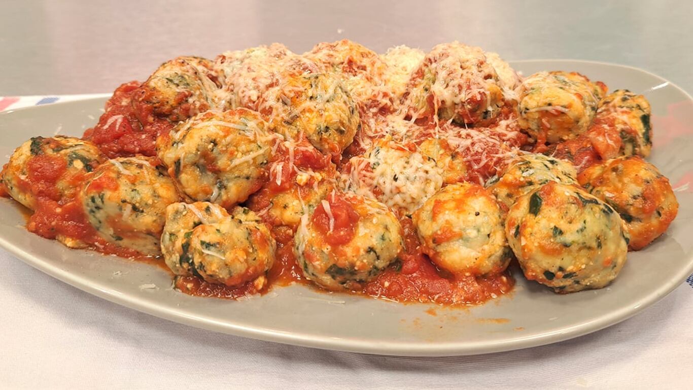 Malfatti, espinacas, ricota