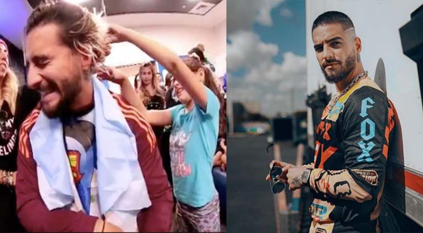 Maluma acompañó a los niños cortándose sus mechas doradas.