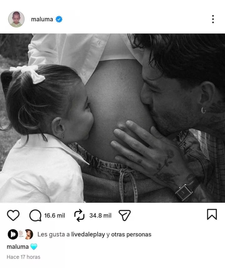 Maluma anunció en redes sociales que será papá por segunda. Crédito: Instagram