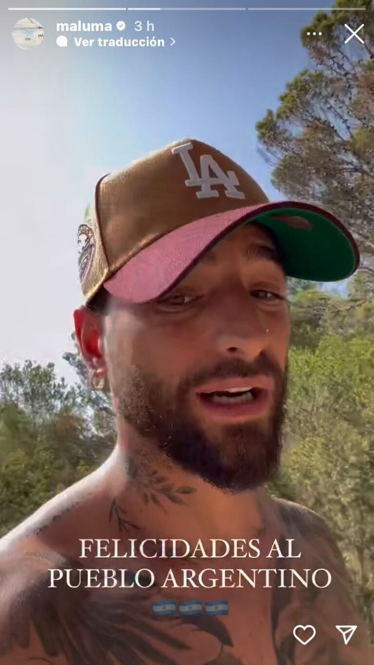 Maluma en sus redes sociales.