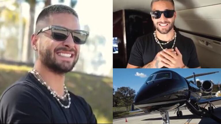Maluma: feliz y emocionado como un niño por su primer avión.
