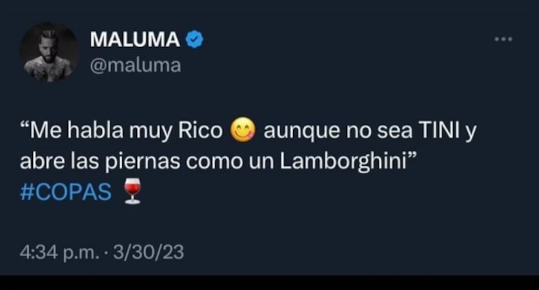 Maluma le dedicó un audaz piropo a Tini Stoessel en su nuevo tema y causó furor