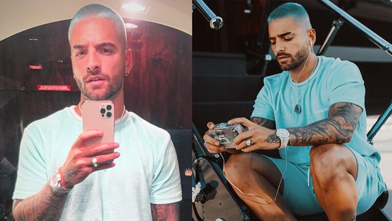 Maluma lució con orgullo su nuevo look.