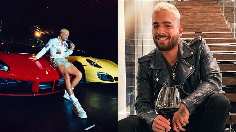 Maluma lució su colección de autos de lujo en plena cuarentena: “Por acá Juancho en los carros”