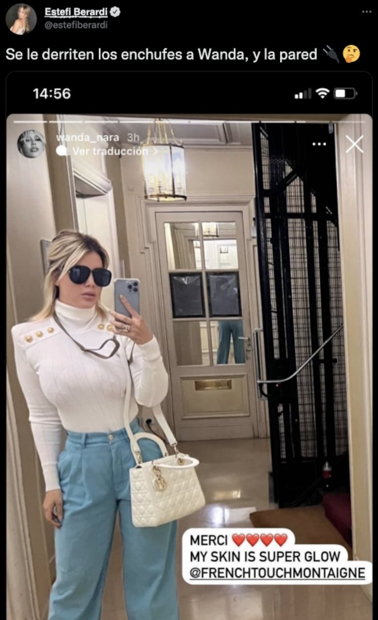 Mandan al frente a Wanda Nara por una foto que tendría retoques digitales: "Se le derrite la pared"