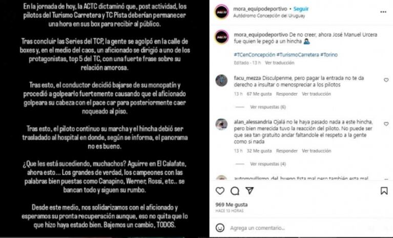 Manu Urcera protagonizó una escandalosa pelea en el TC por Nicole Neumann: "Le gritaron un exabrupto"