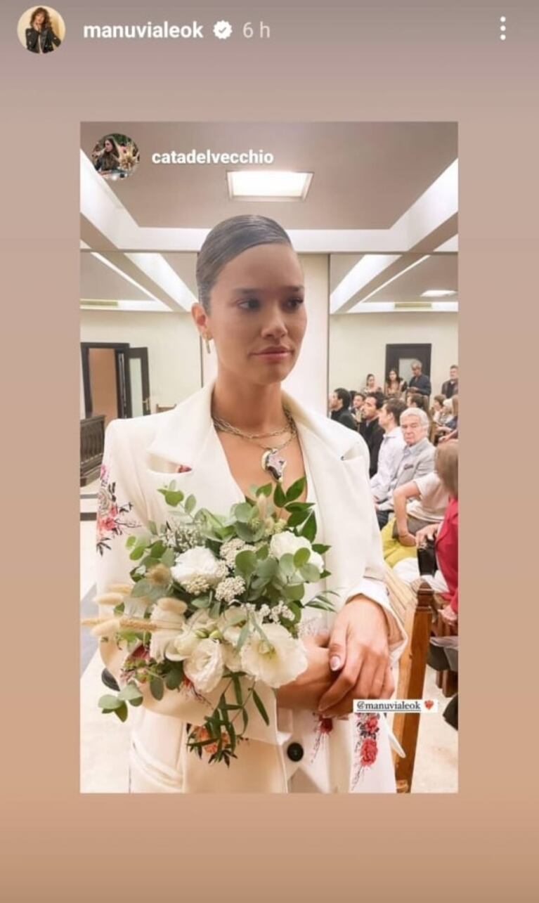 Manu Viale se casó con Fede Freire en una emotiva ceremonia con familiares y amigos: todas las fotos y el look de la novia