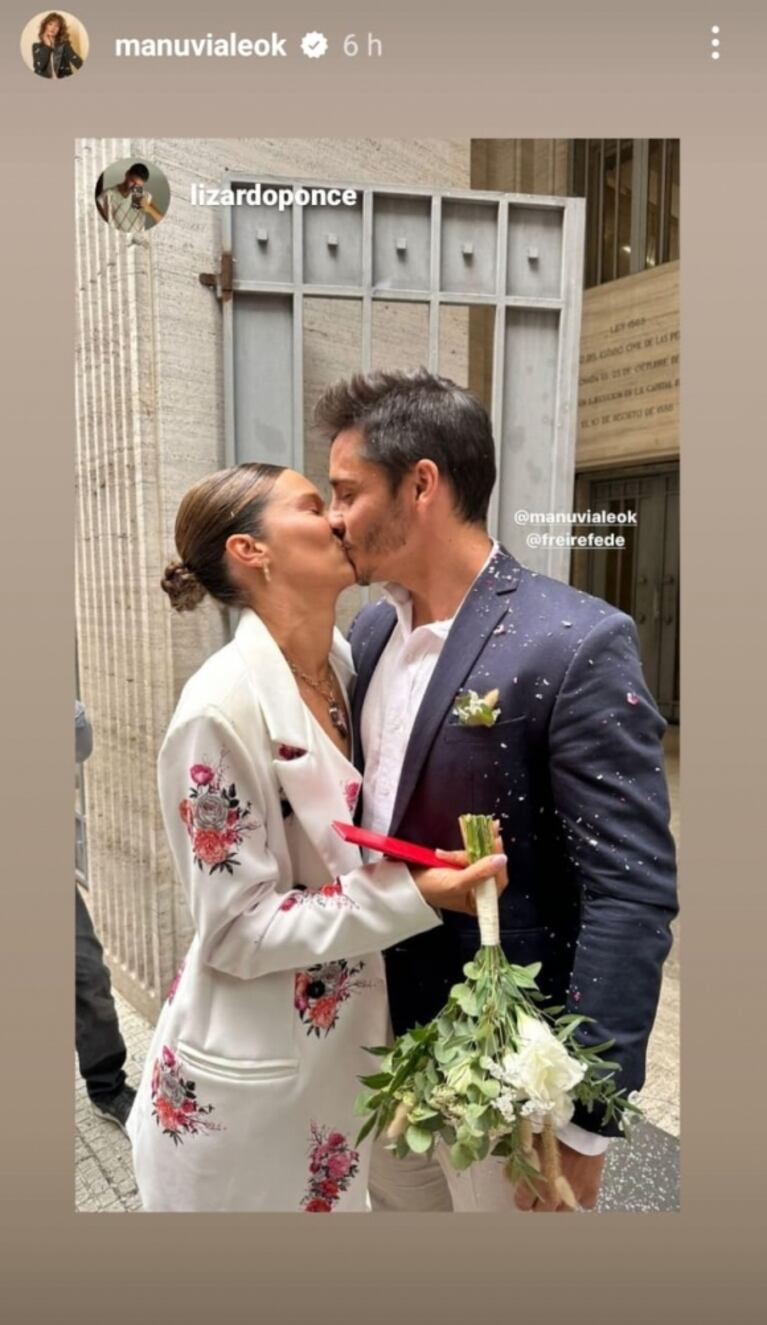 Manu Viale se casó con Fede Freire en una emotiva ceremonia con familiares y amigos: todas las fotos y el look de la novia