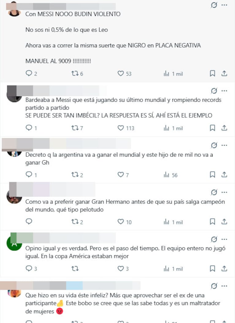 Manuel Ibero criticó a Lionel Messi y las redes sociales lo destrozaron (capturas de X y Telefe)