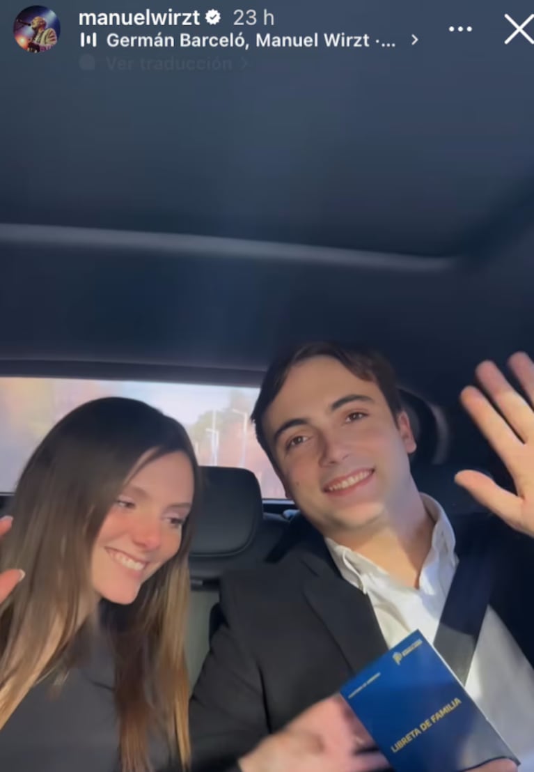 Manuel mostró las fotos del casamiento de su hija Bianca con Martín.