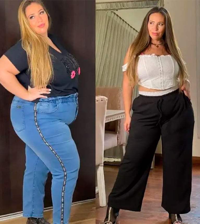 Mar Tarrés antes y después de su tratamiento para bajar de peso (Foto: captura de Instagram).