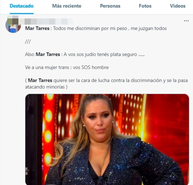 Mar Tarrés se vio envuelta en una nueva polémica por cómo se dirigió a una mujer trans en ShowMatch: "Es Sergio y Miranda"