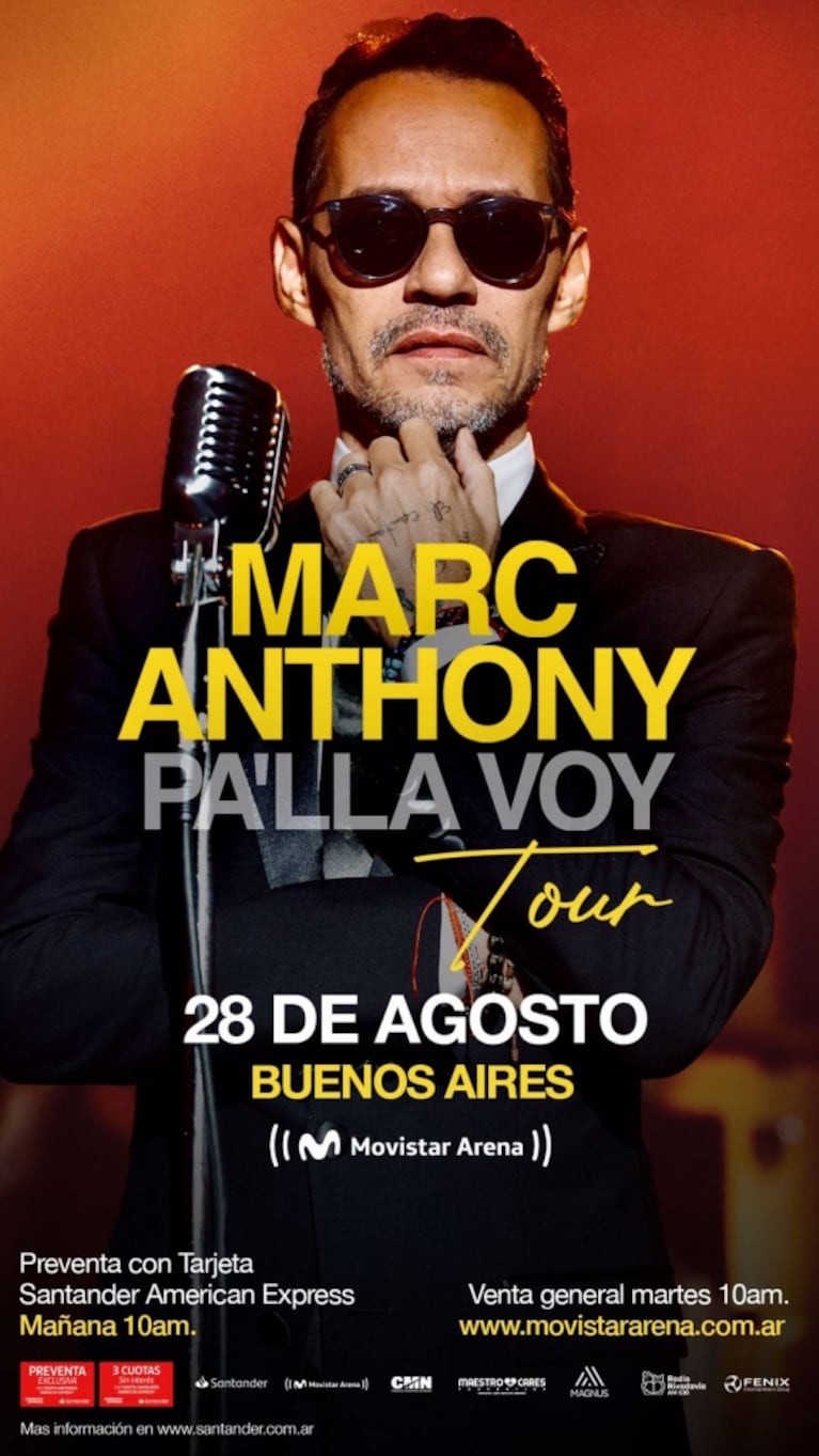 Marc Anthony viene por quinta vez a la Argentina: cómo y cuándo es la venta de entradas