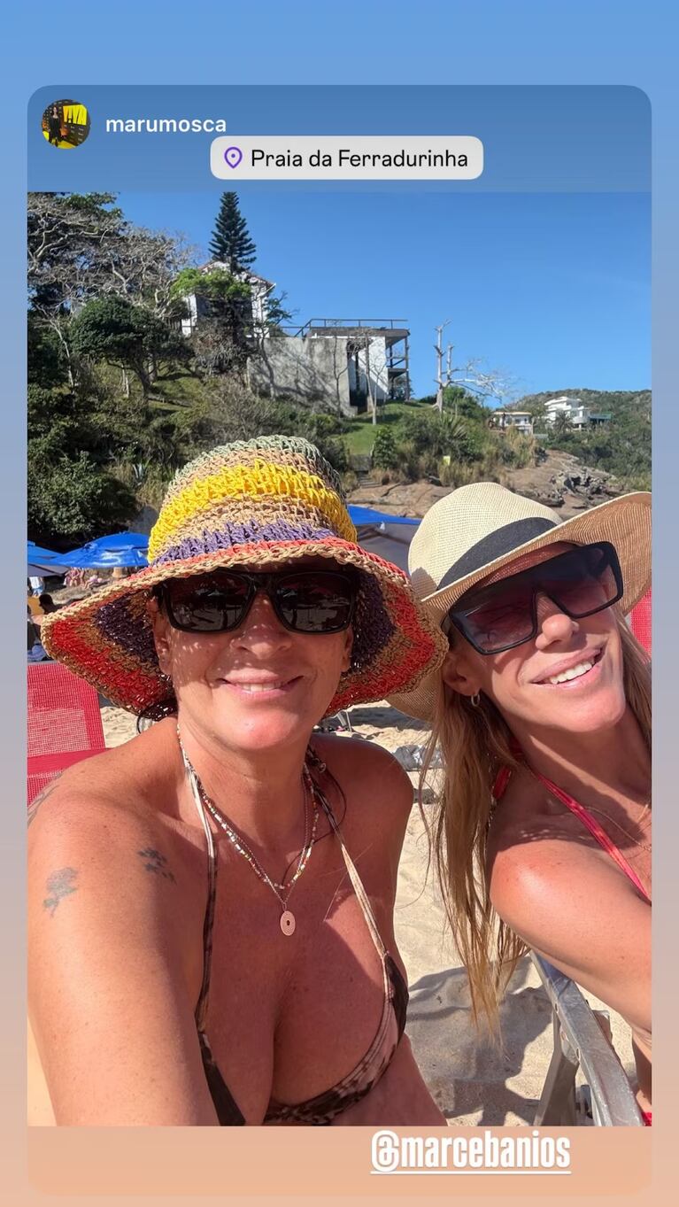 Marcela Baños junto a la productora Maru Mosca en Brasil. Fuente: Instagram