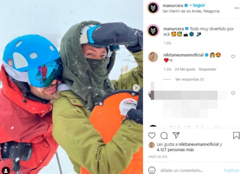 Marcela Baños relató el tenso encuentro de Nicole Neumann y Urcera con la ex del automovilista en la nieve: "Los tres se ignoraron"