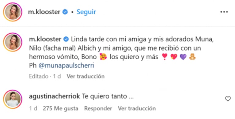 Marcela Kloosterboer fue a visitar a Agustina Cherri y sus hijos: las fotos más lindas