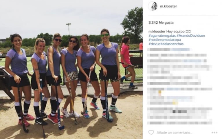 Marcela Kloosterboer volvió a las canchas y su marido la alentó: "Mi DT.; hay equipo"