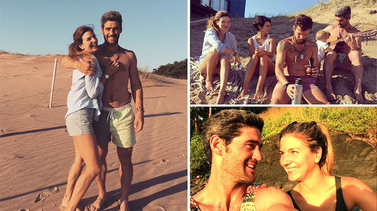 Marcela Kloosterboer y Fernando Sieling recibieron el 2017 de vacaciones con amigos. Foto: Instagram