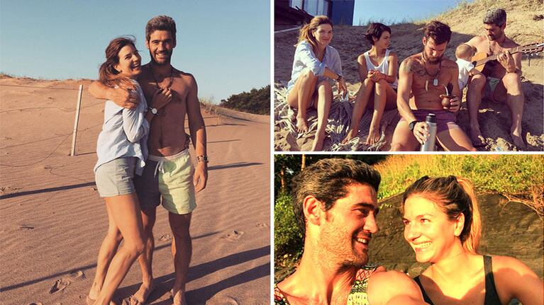 Marcela Kloosterboer y Fernando Sieling recibieron el 2017 de vacaciones con amigos. Foto: Instagram
