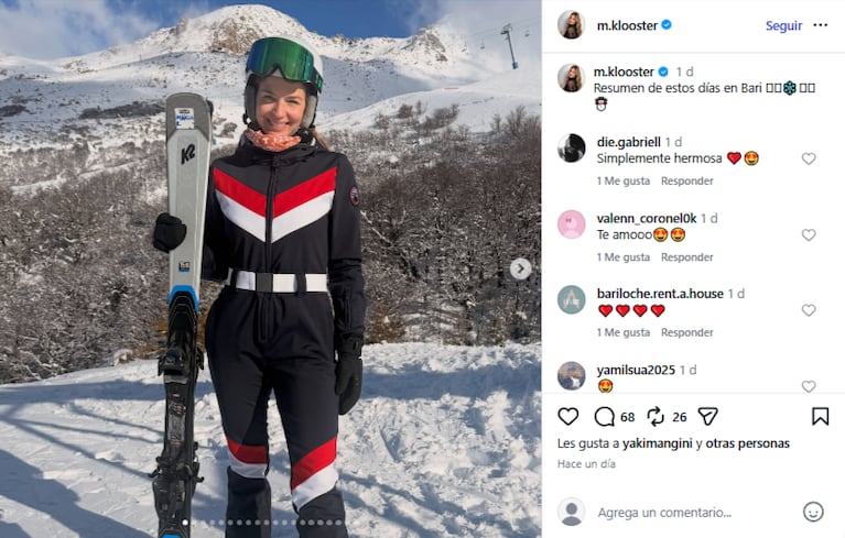 Marcela posó en la nieve durante su viaje a Bariloche — Fuente: Instagram
