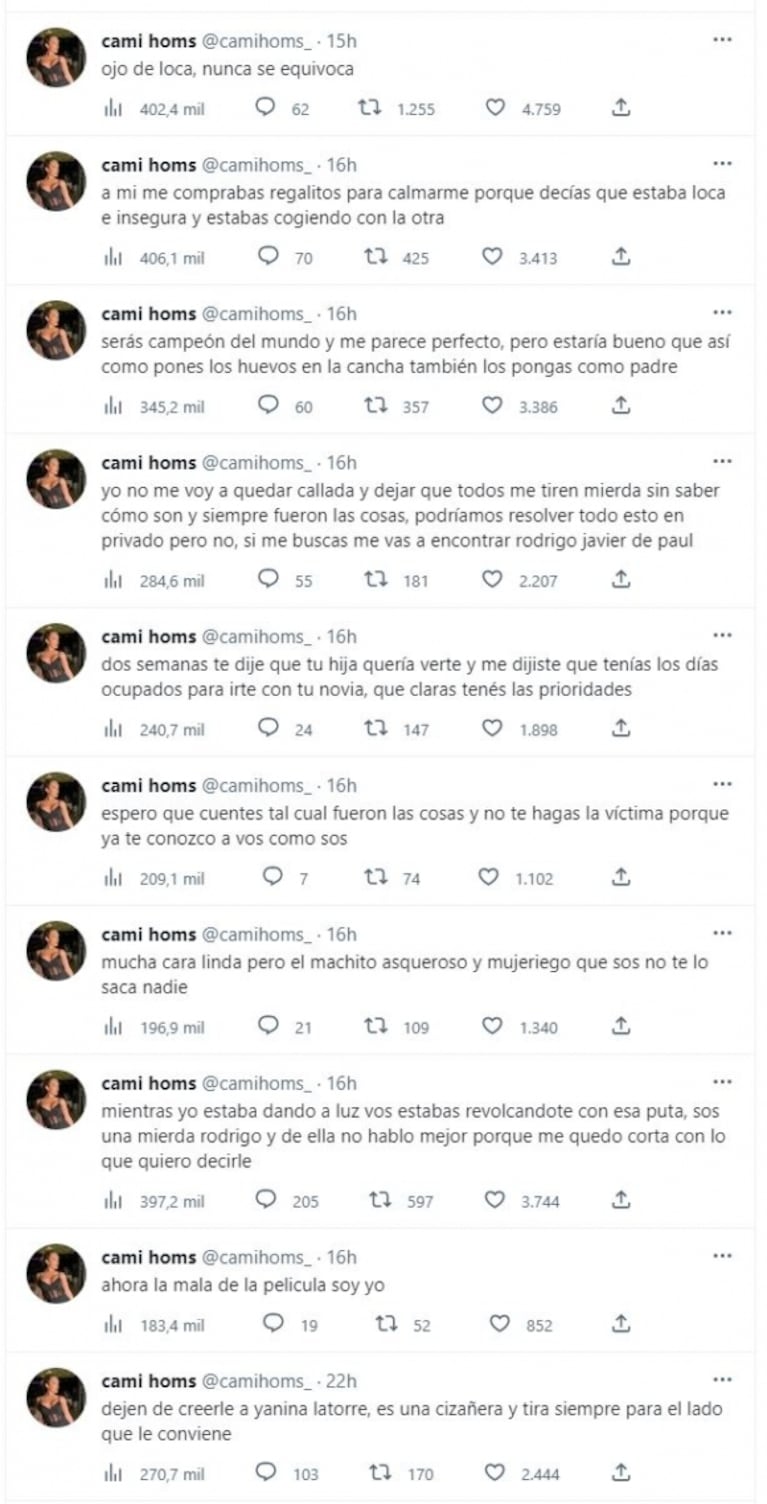 Marcela Tauro descartó el hackeo a Camila Homs tras los tweets contra Tini Stoessel