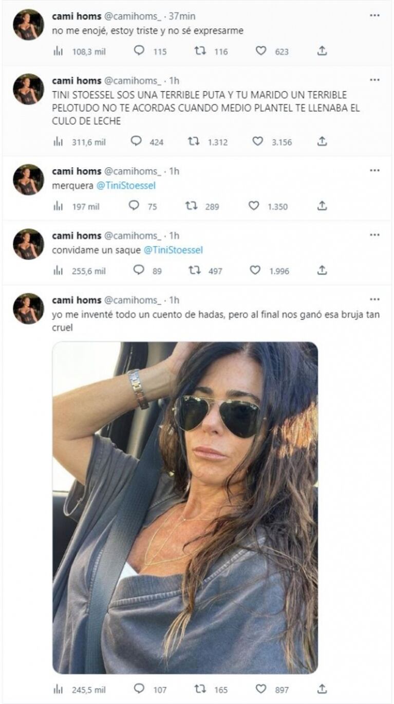 Marcela Tauro descartó el hackeo a Camila Homs tras los tweets contra Tini Stoessel