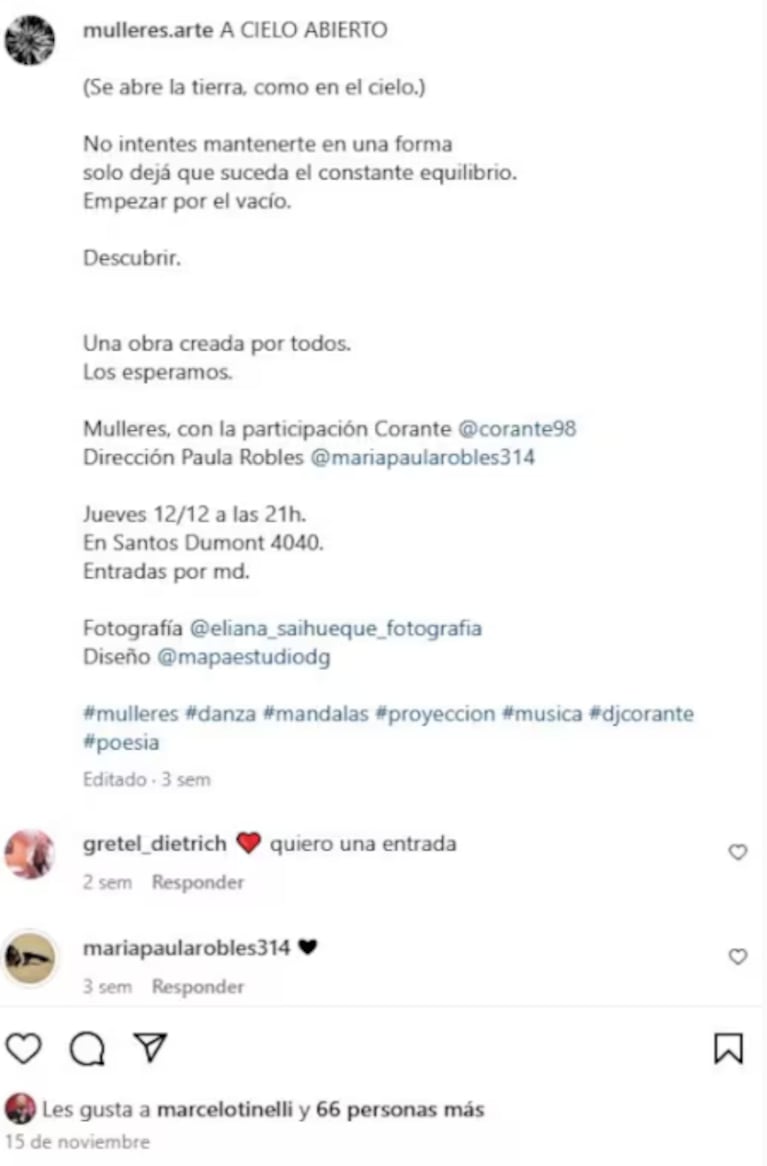 Marcelo celebró el nuevo proyecto de Paula.