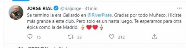 Marcelo Gallardo renunció a River y los famosos reaccionaron en las redes