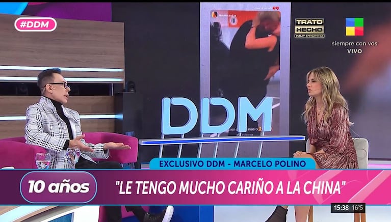 Marcelo Polino con Mariana Fabbiani en DDM. Foto: captura América TV