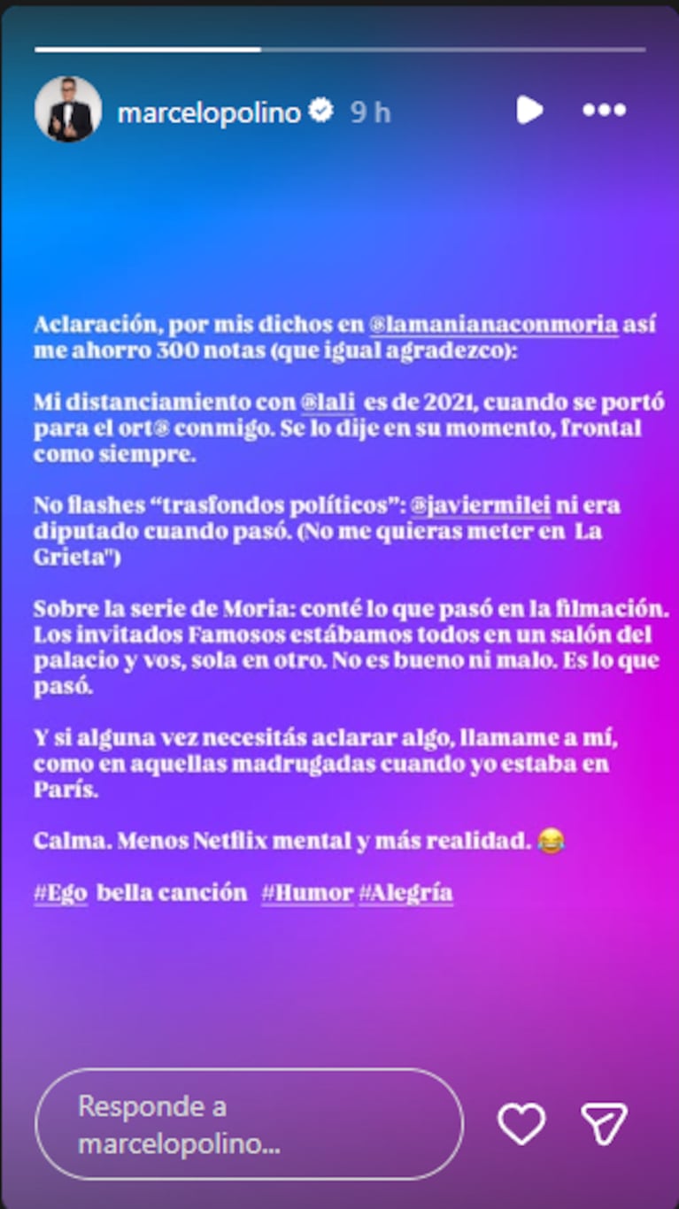Marcelo Polino contra Lali Espósito.
