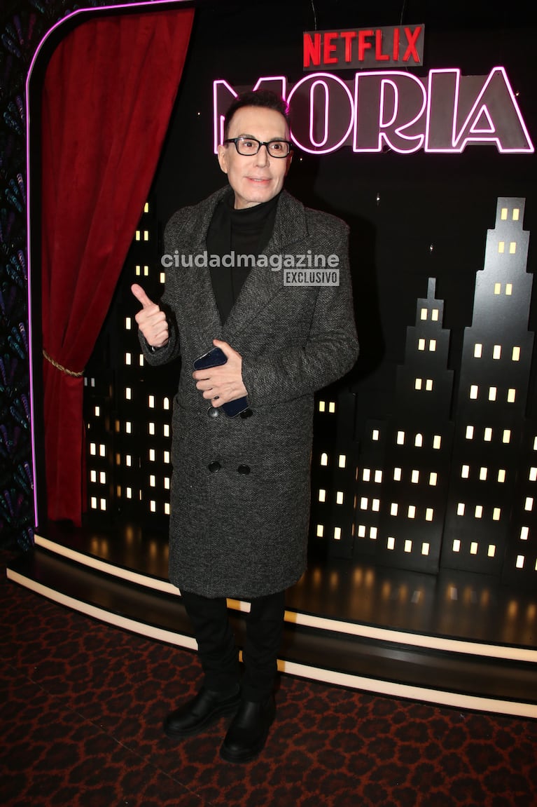 Marcelo Polino en el estreno de la serie de Moria Casán (Foto: Movilpress).