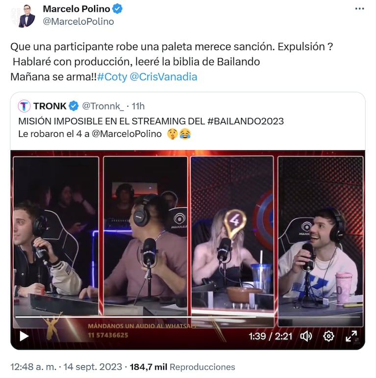 Marcelo Polino pidió la expulsión de Coti Romero del Bailando: el insólito motivo