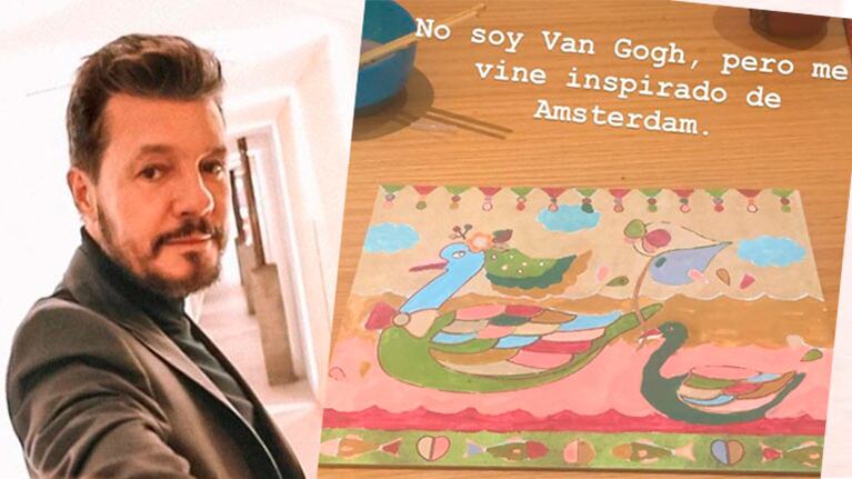 Marcelo Tinelli compartió su primera y colorida pintura
